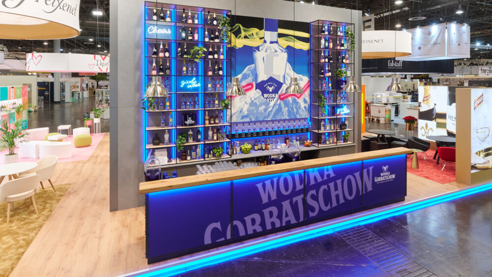 Wodka Gorbatschow, Bartheke, Prowein Messe, Isingermerz