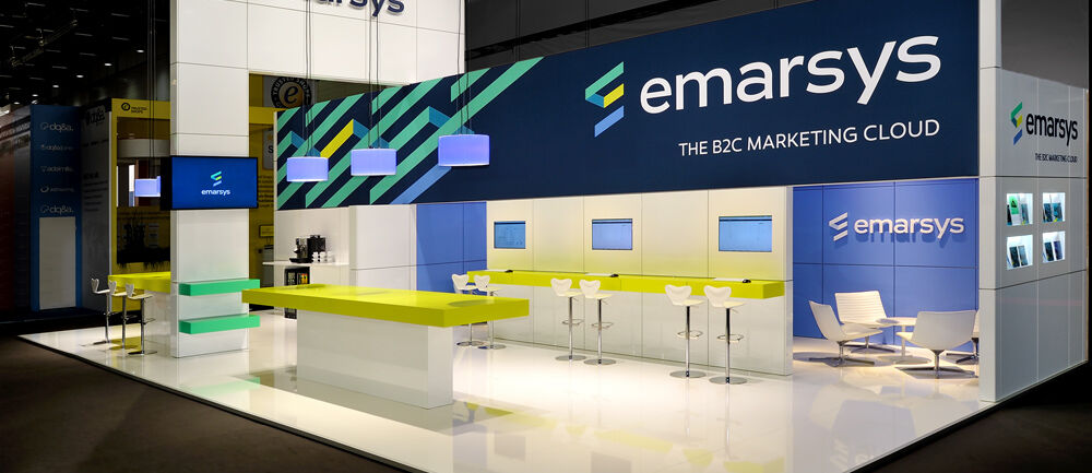 Messestand Emarsys, Messe Dmexco, Messebau Isingermerz