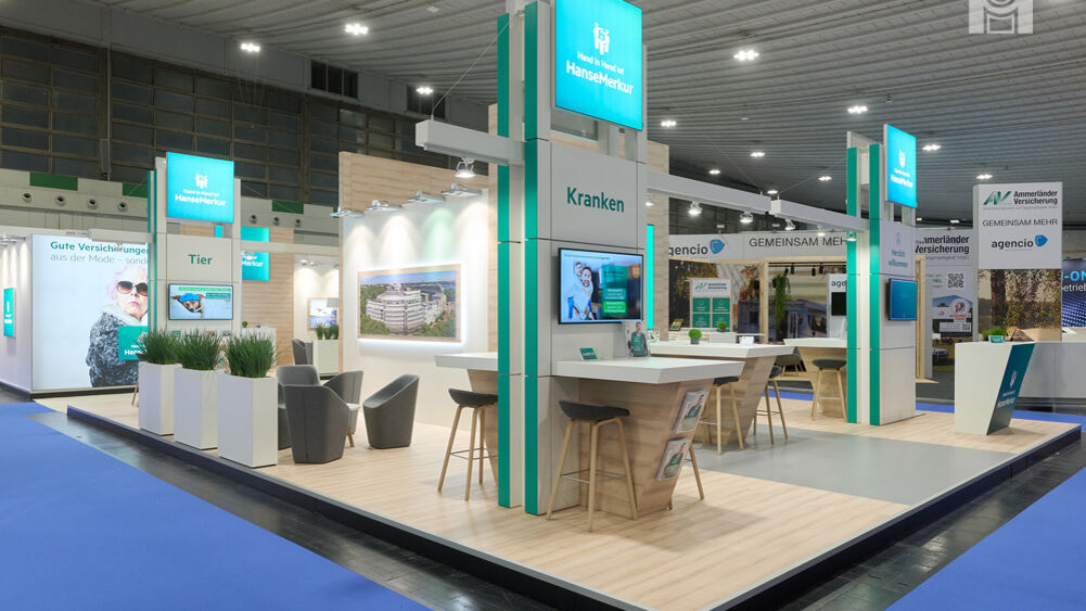 Hanse Merkur Booth, DKm Trade Fair in Dortmund, Booth Design by ISINGERMERZ