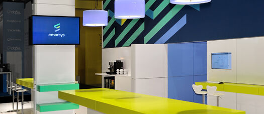 Messestand Emarsys, Messe Dmexco, Messebau Isingermerz, Messedesign