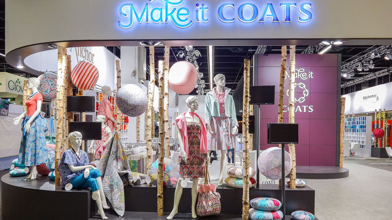 Messestand Coats, Messe Handarbeit + Hobby, Köln, Messebau ISINGERMERZ