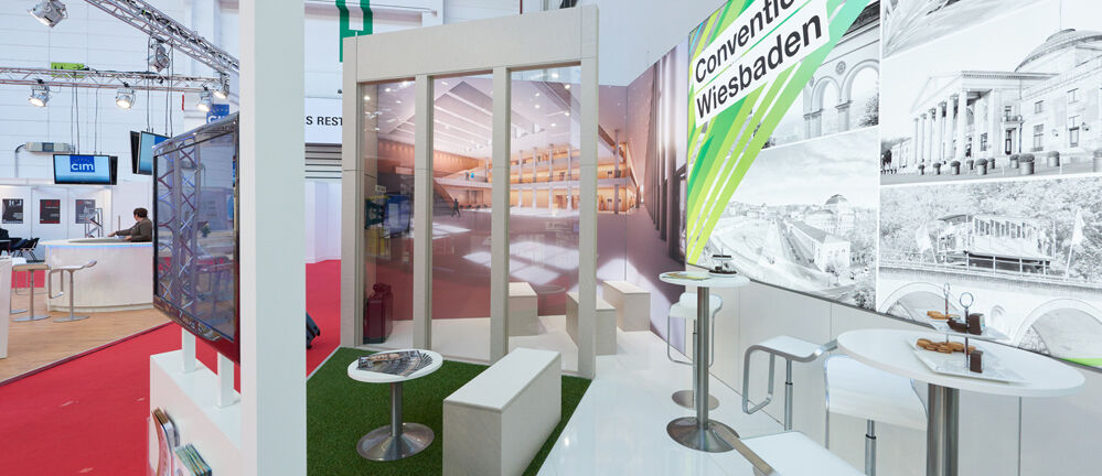 Messestand Wiesbaden Marketing, Messe Imex, RMCC, Rhein-Main-Kongress, Messebau Isingermerz, Messedesign