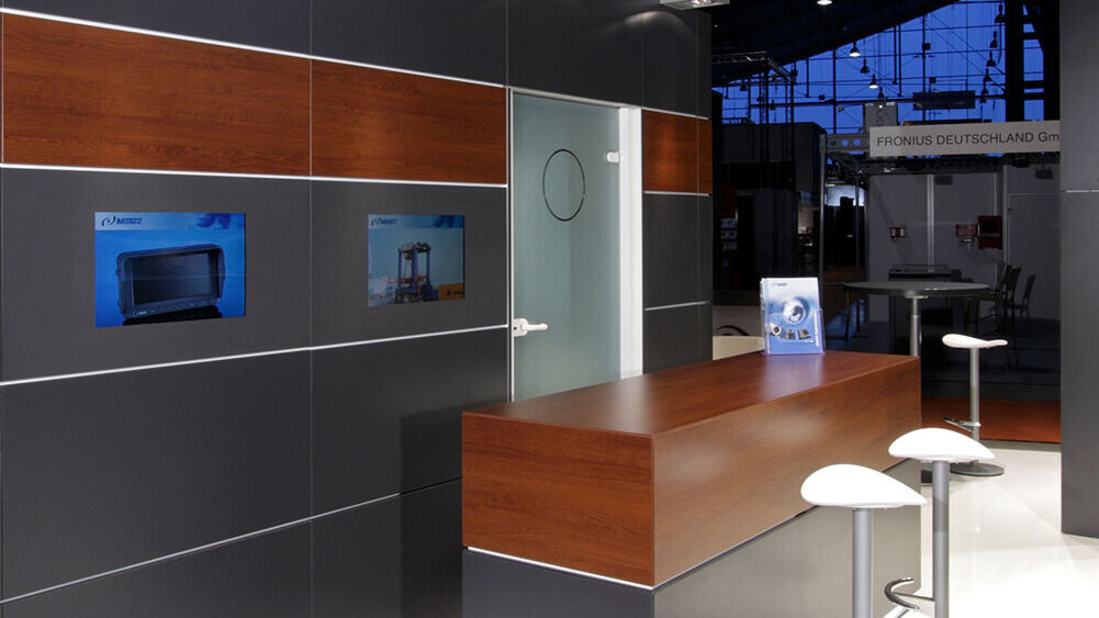 Messestand Motec, Messe SPS, Messebau ISINGERMERZ