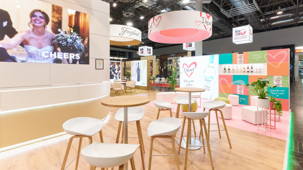 Messestand Henkell Freixenet, Messe Prowein, Düsseldorf, Isingermerz, Messestand