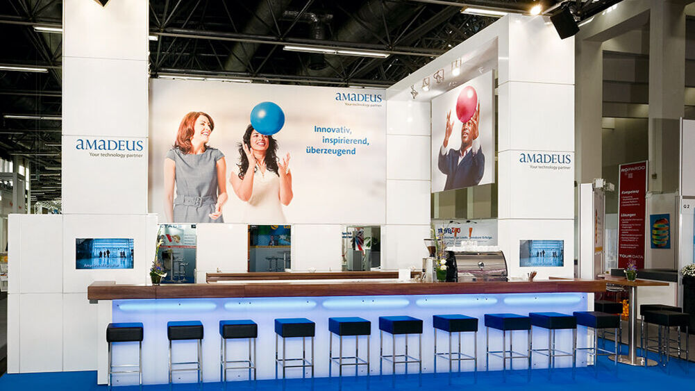 Messestand Amadeus, Messe FVW Kongress, Messebau Isingermerz