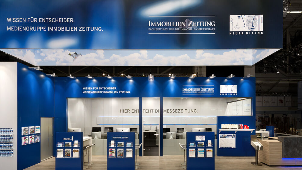 Messestand Immmobilien Zeitung, Messe ExpoReal, Messebau ISINGERMERZ
