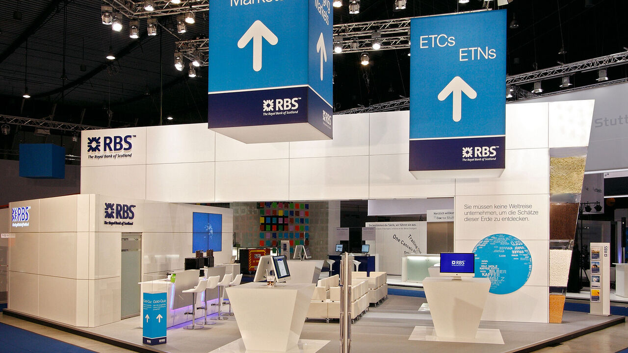 Messestand RBS, Messe Invest, Messebau ISINGERMERZ