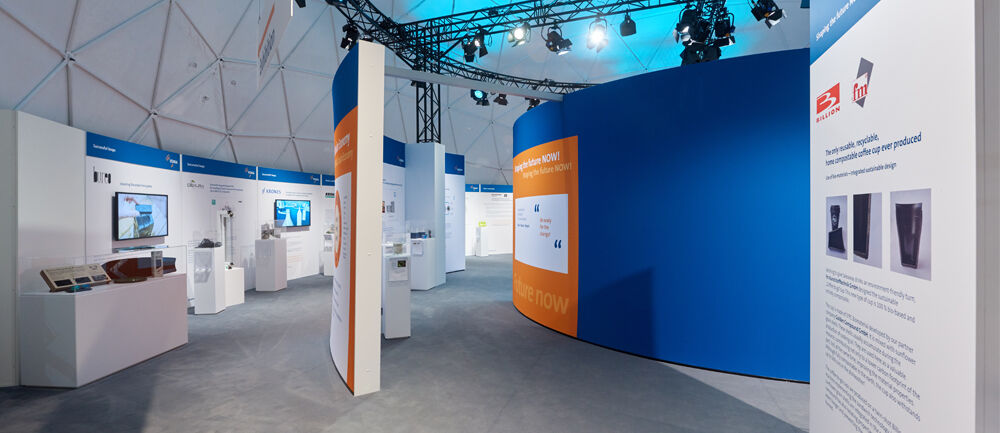 Messebau ISINGERMERZ, VDMA, Messe K, Nachhaltigkeit, Kreislaufwirtschaft, Messestand, Eventdesign