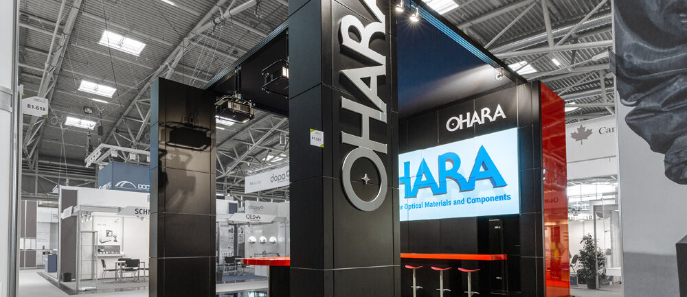Messestand OHARA, Messe Laser World of Photonics, München, Messebau ISINGERMERZ, Messedesign