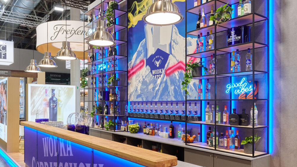 Wodka Gorbatschow, Bartheke, Prowein Messe, Isingermerz