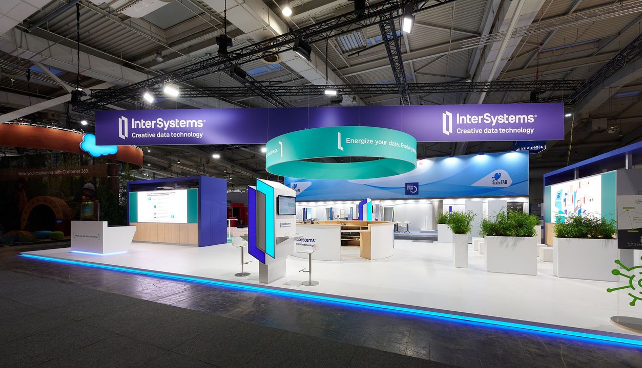 Messestand Intersystems, Hannovermesse, Isingermerz, Messebau