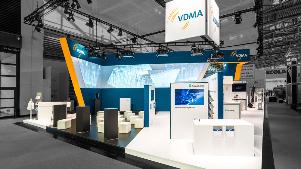 Messestand VDMA, Messe Drinktec, Wassermanagement, Messebau ISINGERMERZ, Getränketechnologie, Messekonzept