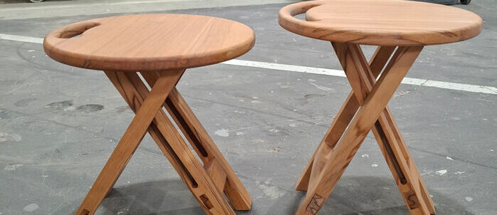 Unique stools, stools made by carpenters, training results