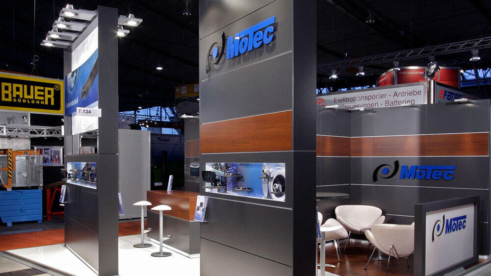 Messestand Motec, Messe SPS, Messebau ISINGERMERZ