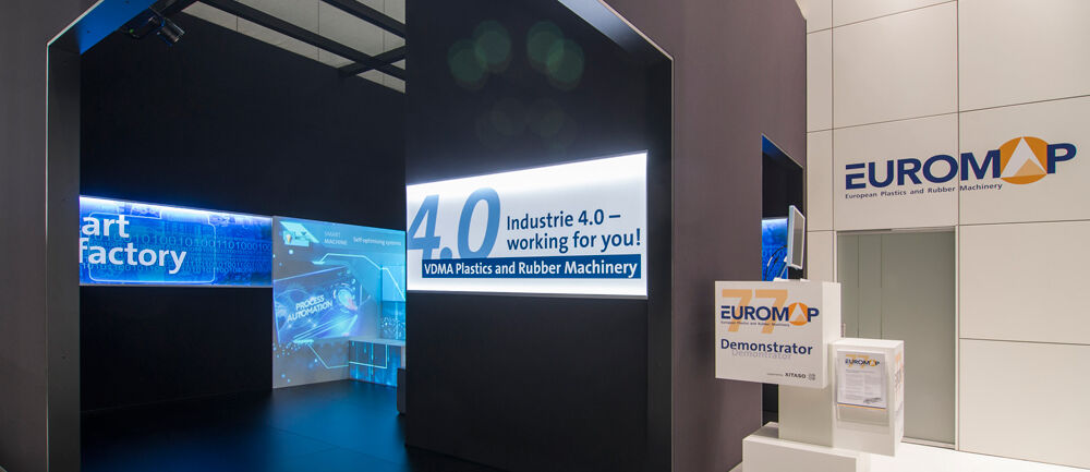 Messestand VDMA, Messe K, Industrie 4.0, Düsseldorf, Messebau ISINGERMERZ, Messedesign