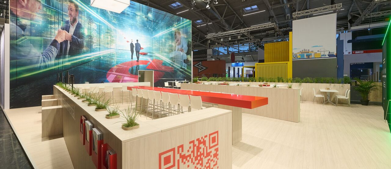 Messestand Cargoline, Messebau München, Messe transport logistic, ISINGERMERZ, Messestanddesign, Standkonzept