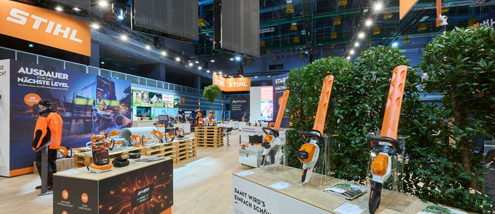 STIHL Messestand, Messe Galabau Nürnberg, Messebau ISINGERMERZ