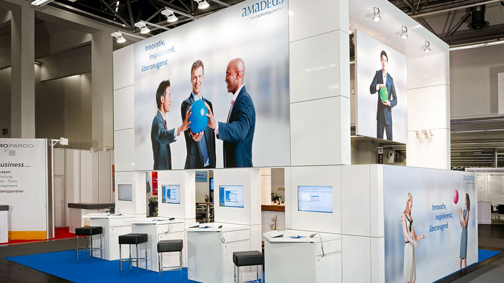 Messestand Amadeus, Messe FVW Kongress, Messebau Isingermerz