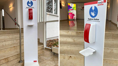 Corona, Hygienestation, Handdesinfektion, Hygieneschutz-Produkt, Digifant, Werbetechnik