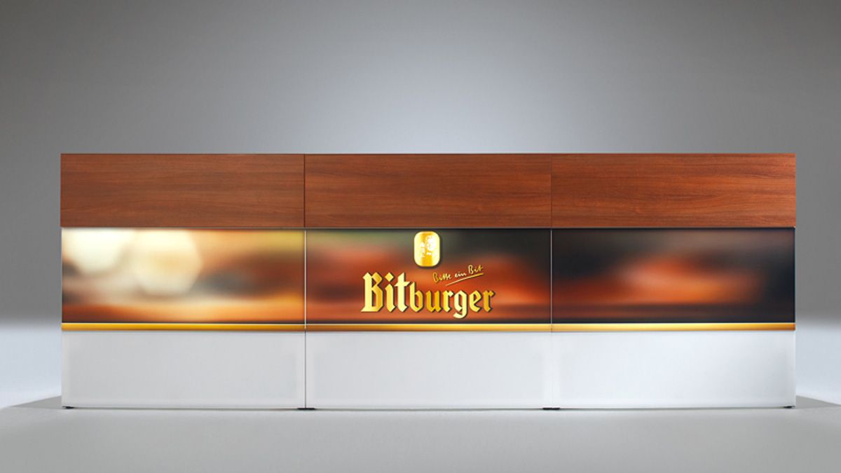 Bitburger Braugruppe, Thekenbau, Isingermerz, Werkstatt, Schreinerei, Markeninszenierung, Schankanlage, Theke