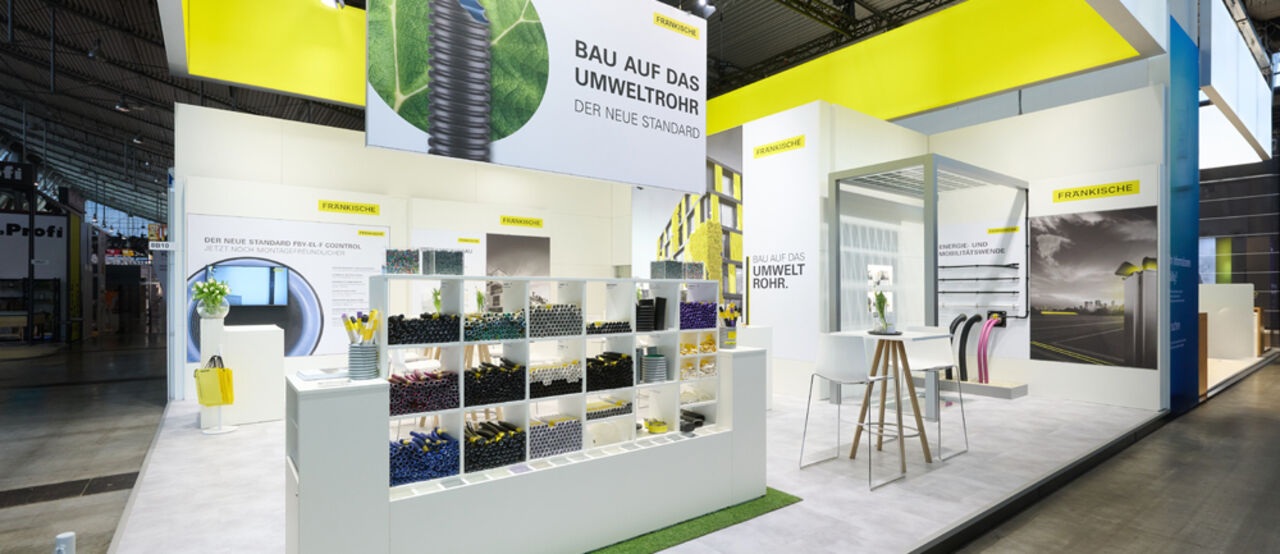 Messestand Fränkische Rohrwerke, Messe Eltefa Stuttgart, Messebau ISINGERMERZ
