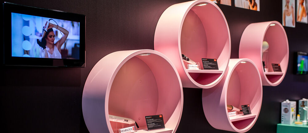 Messestand, Remington, Russell Hobbs, Messe IFA, Messebau ISINGERMERZ, Markenwelt
