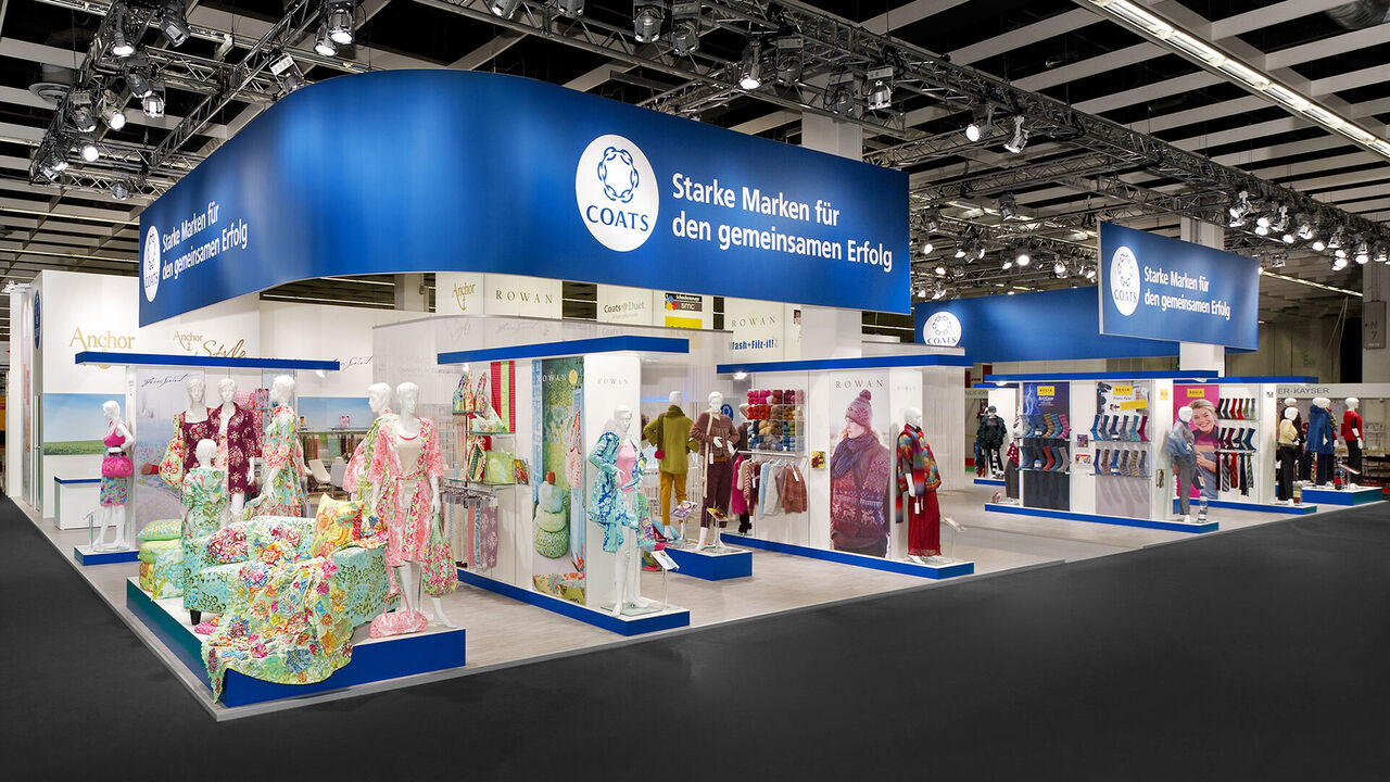 Messestand Coats, Messe Handarbeit & Hobby, Messebau ISINGERMERZ