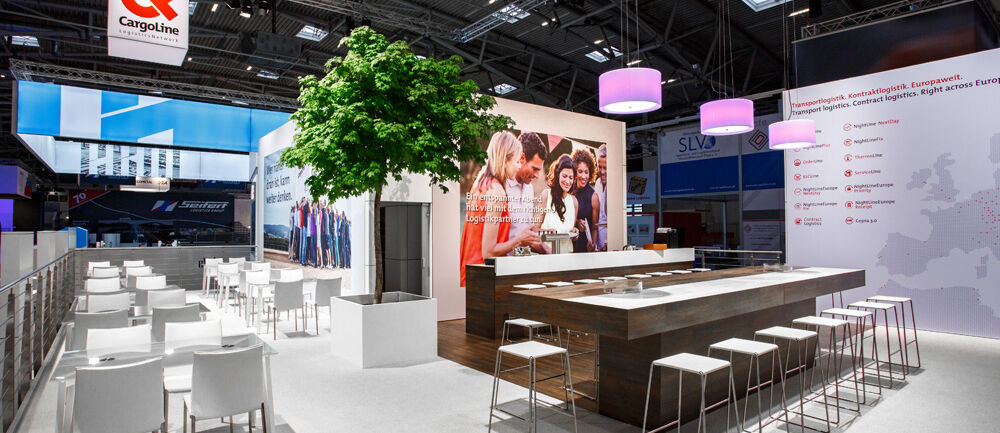 Messestand Cargoline, Messe Transport Logistic, Messebau ISINGERMERZ, Messestandgestaltung