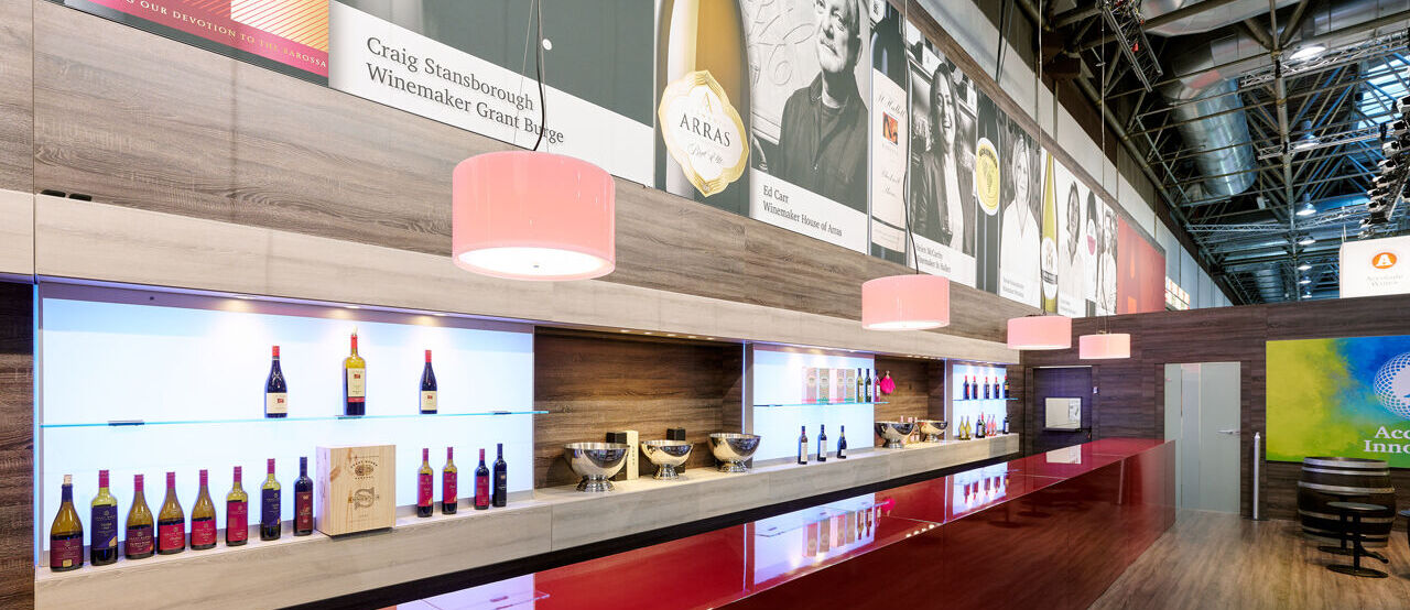 Messe Prowein Düsseldorf, Messestand Accolade, Messebau ISINGERMERZ