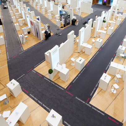 [Translate to English:] Konaktiva, Kongressbau, Darmstadt, Eventbau, ISINGERMERZ, Ausstellerstände