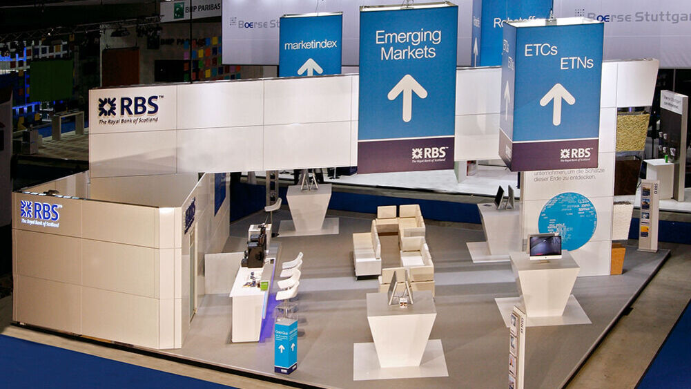 Messestand RBS, Messe Invest, Messebau ISINGERMERZ