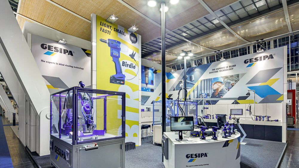Messestand Gesipa, Messe Euroblech, Isingermerz, Messebau, Messestandbau