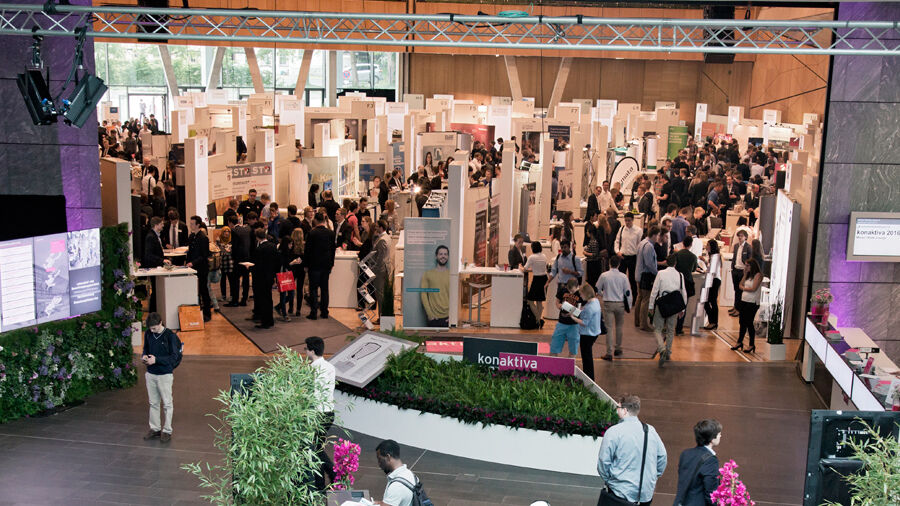Event Konaktiva, TU Darmstadt, Unternehmenskontaktmesse, Studenten, Darmstadtium, Kongressbau, Eventbau, Isingermerz, Messebau