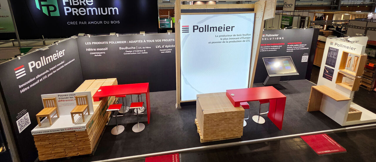 Internationaler Messestand in Frankreich