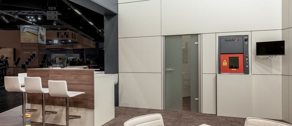 Messestand Eckelmann, Messe SPS, Isingermerz, Messebau, Messestanddesign