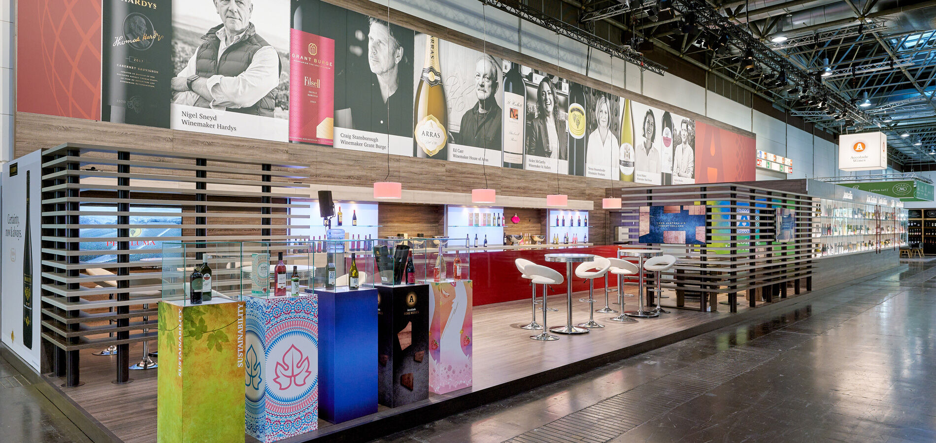 Messe Prowein Düsseldorf, Messestand Accolade, Messebau ISINGERMERZ