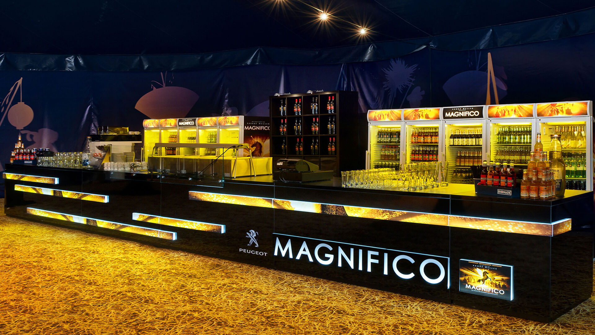 Thekenbau für Zirkus, mobile Leuchttheke